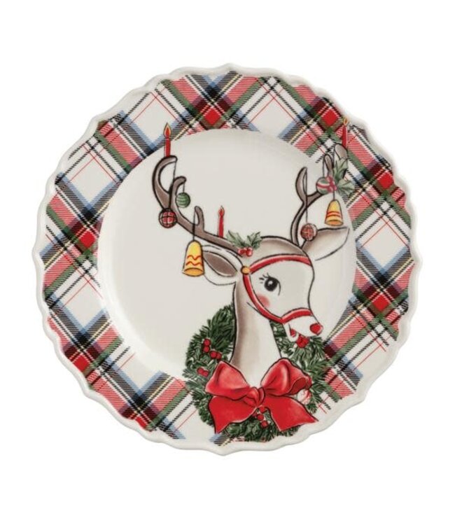 Christmas Tartan Rim Salad Plates