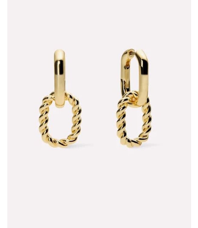 Ash Double Hoop Gold Earrings