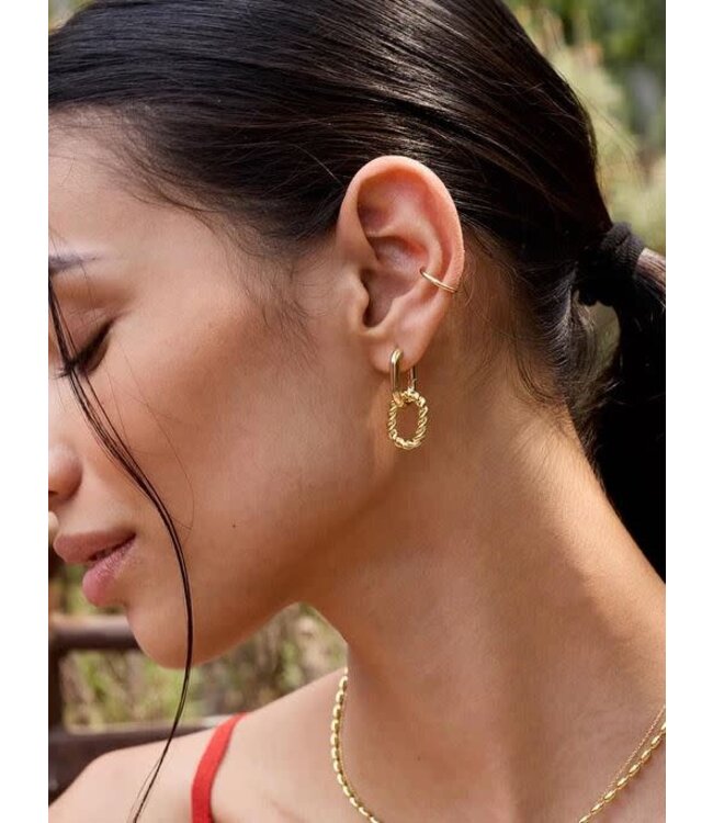 Ash Double Hoop Gold Earrings