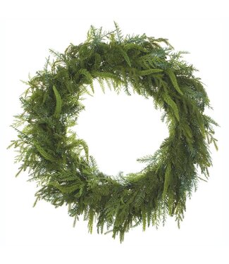 32" Soft PE Cedar Mixed Pine Wreath Green