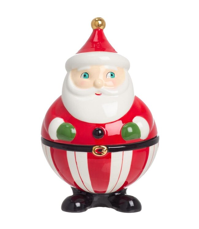 8" Santa Candy Jar Red White