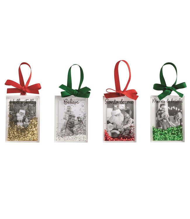 Christmas Glitter Photo Ornaments