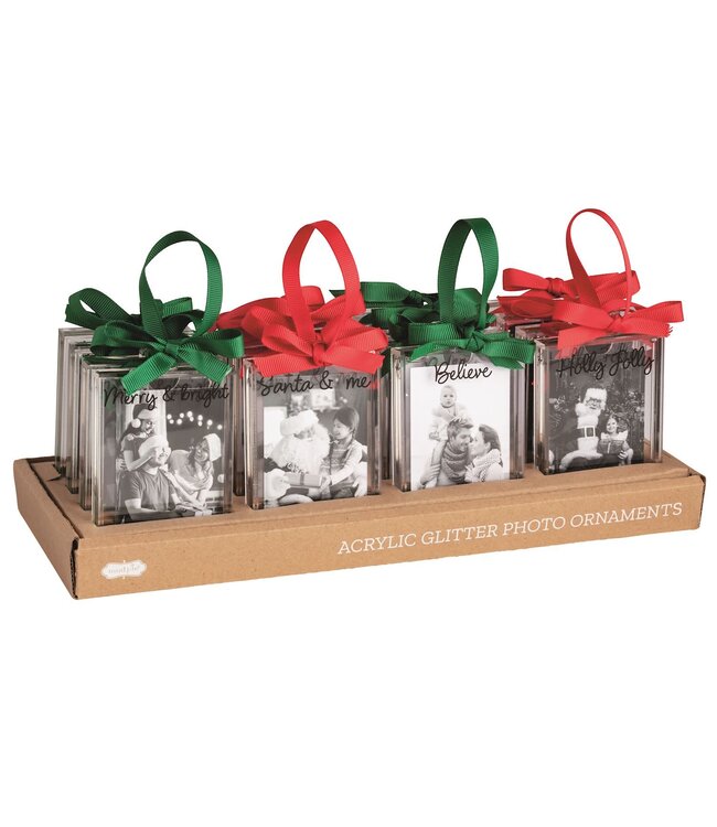 Christmas Glitter Photo Ornaments