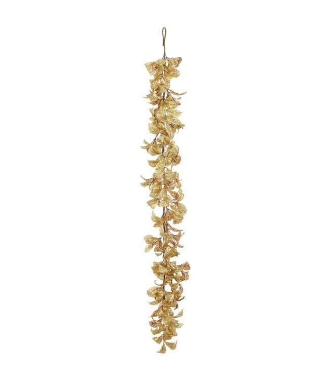6' Metallic Magnolia Leaf Garland Gold