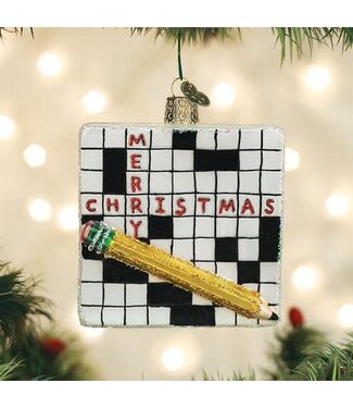OLD WORLD CHRISTMAS Crossword Puzzle Ornament