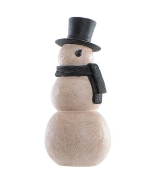 12" Snowman  Whitewashed Black