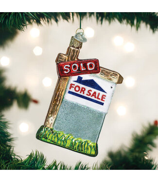 OLD WORLD CHRISTMAS Realty Sign Ornament