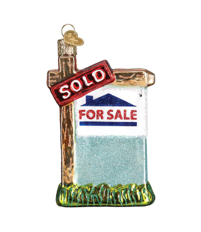 OLD WORLD CHRISTMAS Realty Sign Ornament