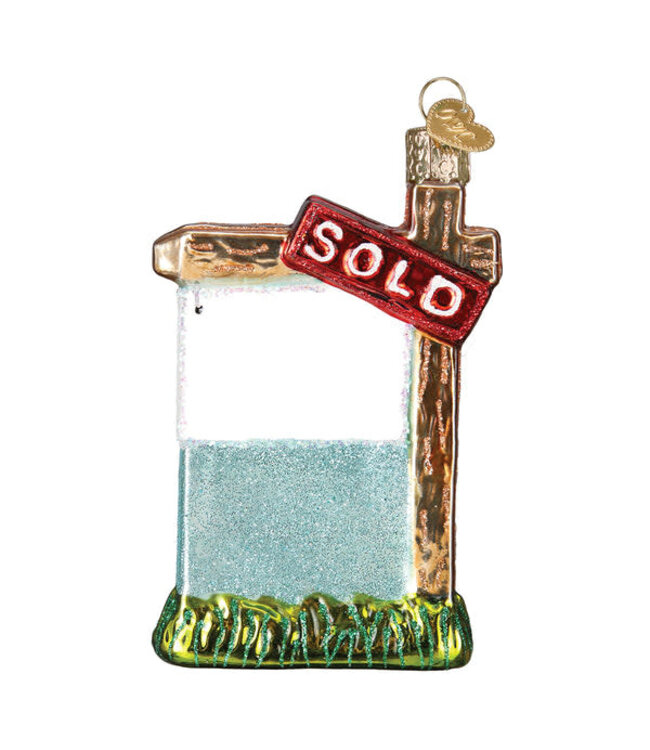 OLD WORLD CHRISTMAS Realty Sign Ornament