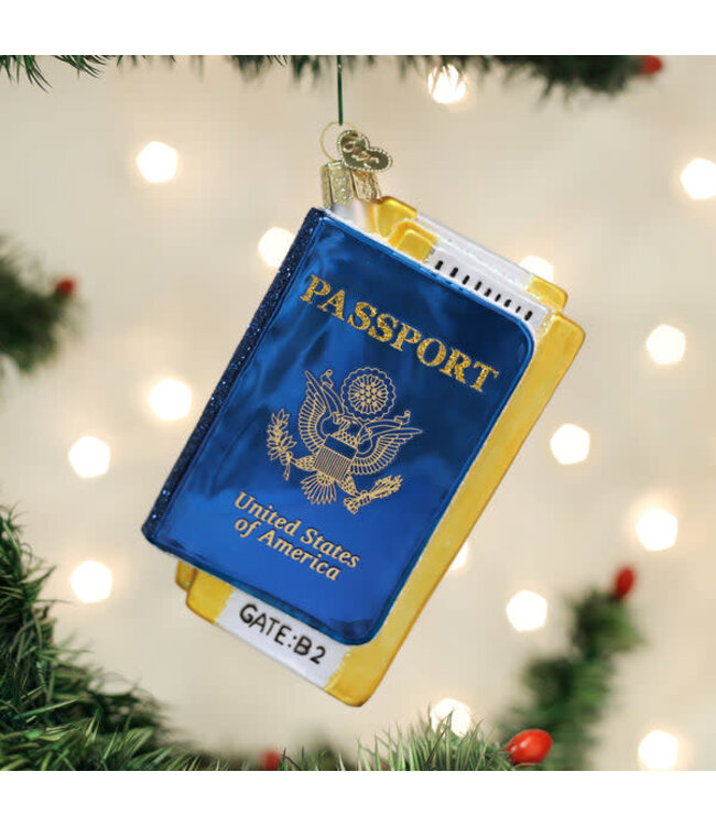 OLD WORLD CHRISTMAS Passport Ornament