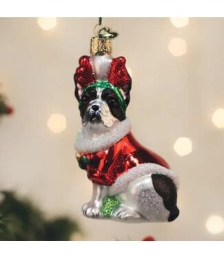 OLD WORLD CHRISTMAS Holiday French Bulldog Ornament