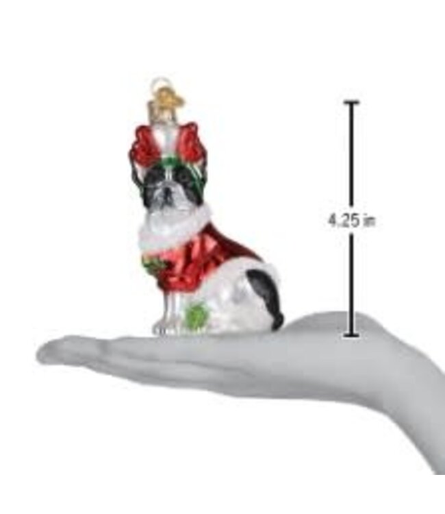 OLD WORLD CHRISTMAS Holiday French Bulldog Ornament