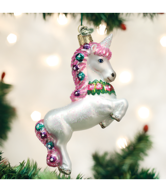 OLD WORLD CHRISTMAS Prancing Unicorn Ornament