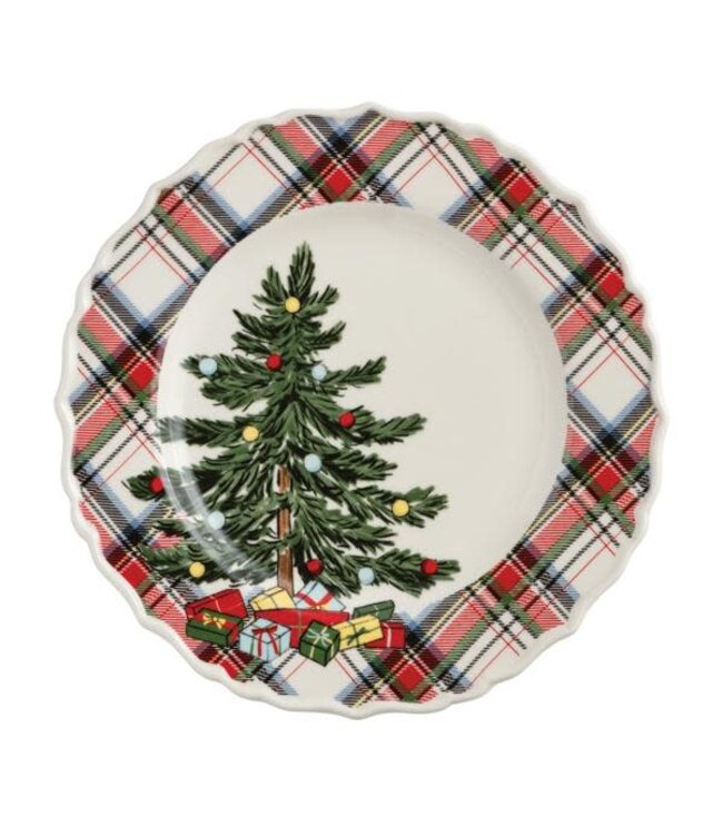 Christmas Tartan Rim Salad Plates