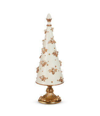 15.5" Regal Bee Embellished Cone Tree