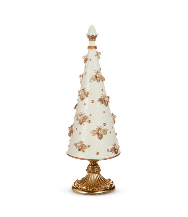 15.5" Regal Bee Embellished Cone Tree