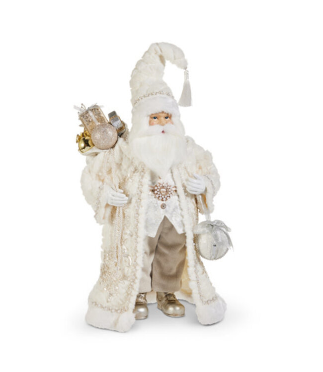 22" Father Christmas with White Fur Coat