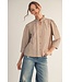 Melissa Striped 3/4 Sleeves Button-Up Top
