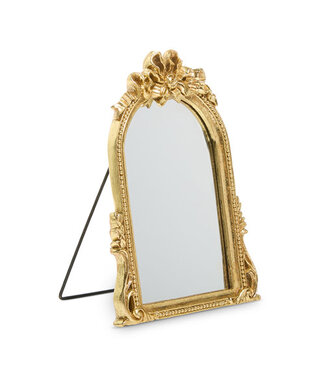 9" Gold Bow Table Top Mirror