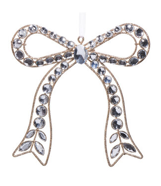 7.25" Clear Jeweled Bow Ornament
