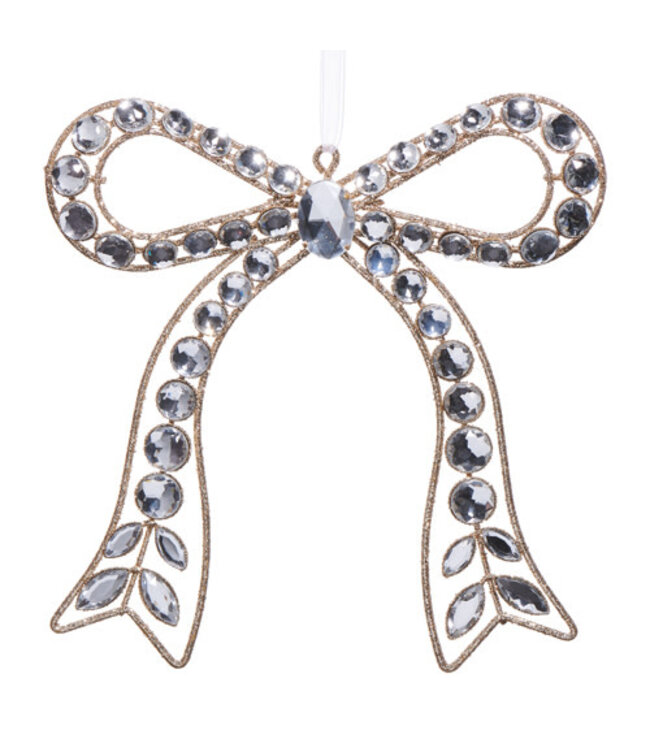 7.25" Clear Jeweled Bow Ornament
