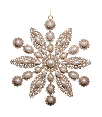 9" Glitter and Pearl Ornament