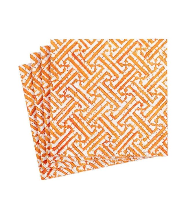 Fretwork Orange Cocktail Napkins