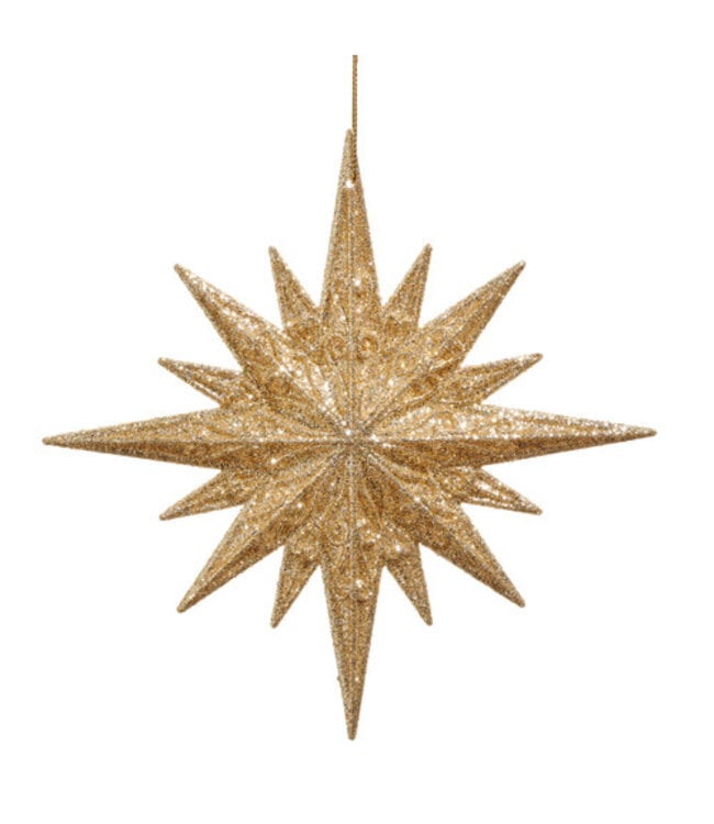 7" Gold Glitter Star Ornament