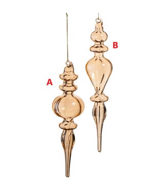 7.75" Pearlized Glass Finial Ornament - Sold Individually