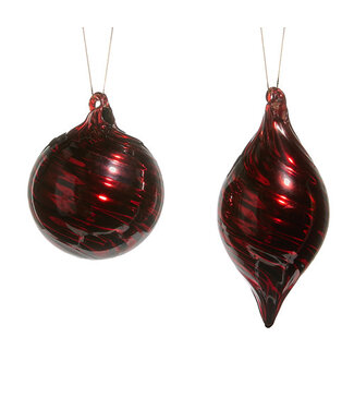 Red Swirl Ornament - Sold Individually