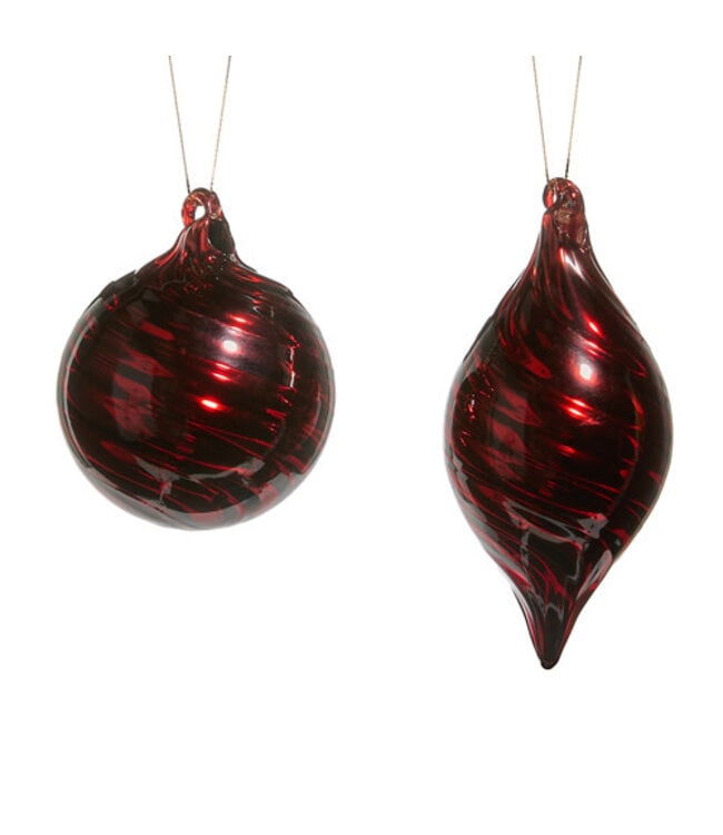 Red Swirl Ornament - Sold Individually