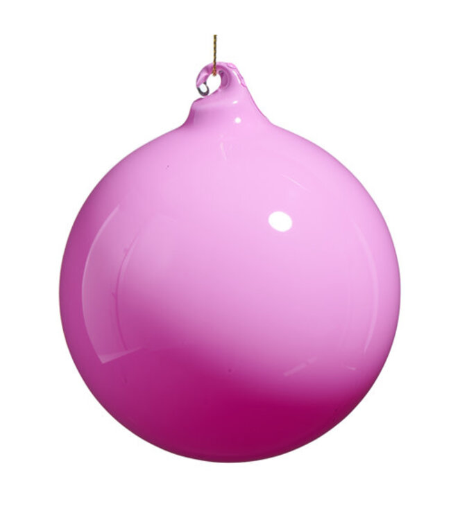 Pink Opaque Blown Glass Ball Ornament - Sold Individually