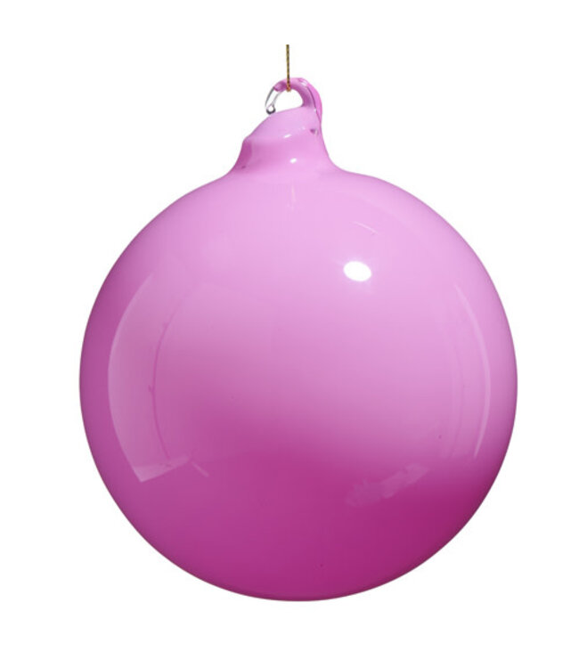 Pink Opaque Blown Glass Ball Ornament - Sold Individually