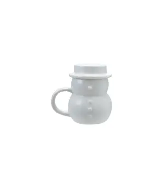 Stoneware Snowman Mug With Hat Shaped Lid