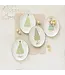 Oval Stoneware Dish w Holiday Word - Sold Individually