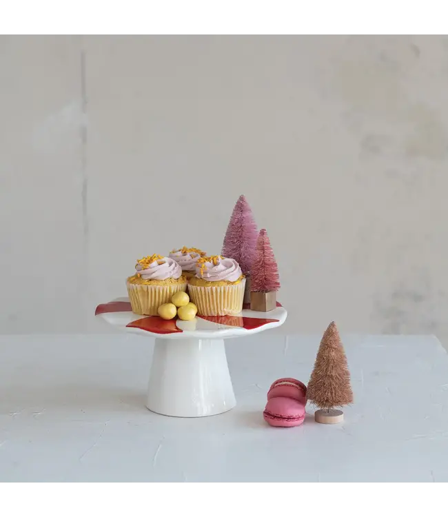 Ceramic Peppermint Candy Shaped Pedestal