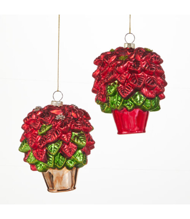 4" Poinsettia Ornament - Sold Individually
