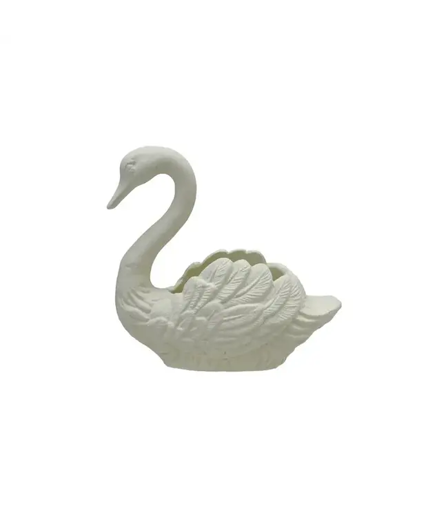 Decorative Cast Iron Swan Container