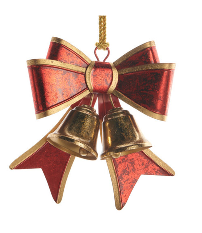 9.25" Red Row with Bells Ornament