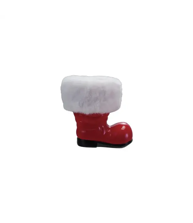 Resin Santa Boot, Red & White