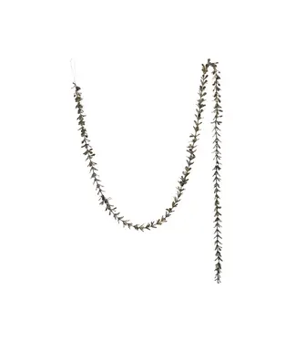 Plastic Garland Boxwood Champange With Glitter