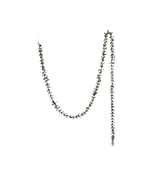 Plastic Garland Boxwood Champange With Glitter