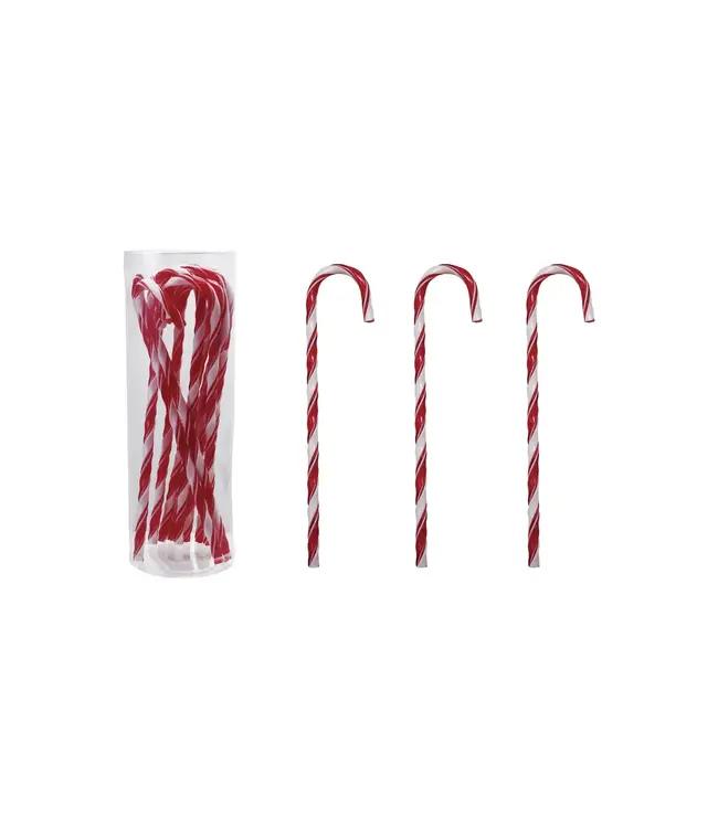 Plastic Candy Cane Drink Stirrers with Stripes - Sold as Set