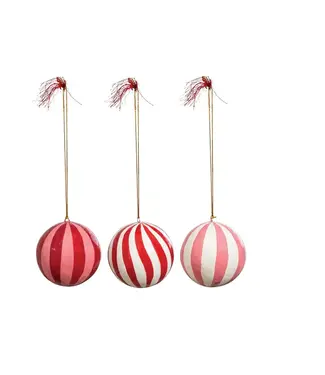 Hand-Painted Paper Mache Ball Ornament