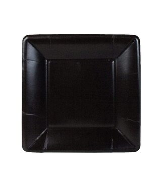 Grosgrain Border Black - Salad/Dessert  Plates Square