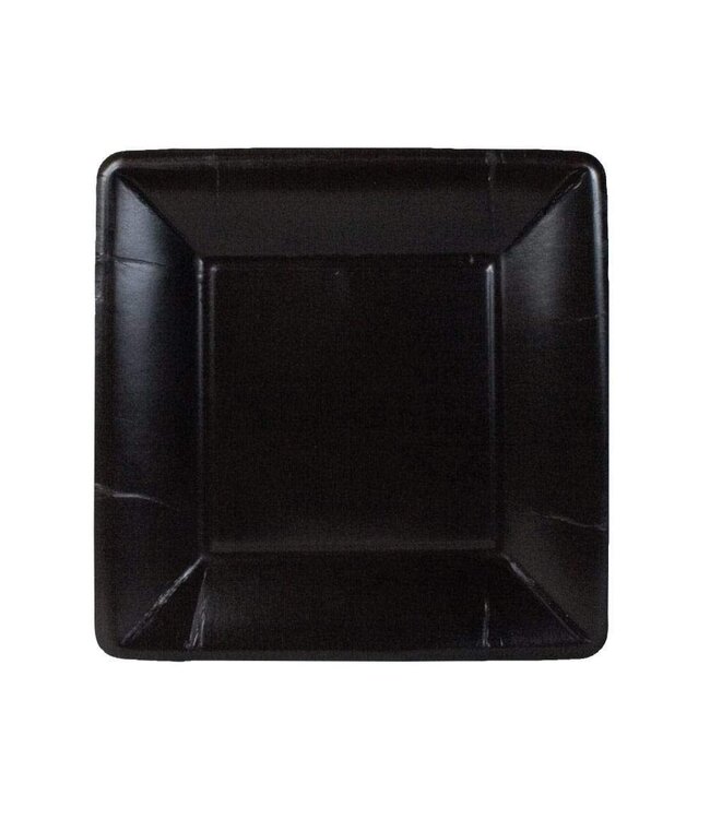 Grosgrain Border Black - Salad/Dessert  Plates Square