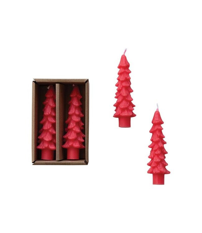 4-3/4"H Unscented Tree Shaped Tapers, Watermelon