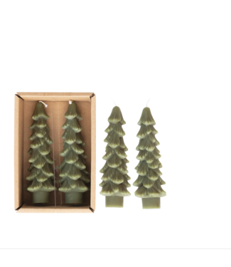 5"H Unscented Tree Shaped Taper Candles