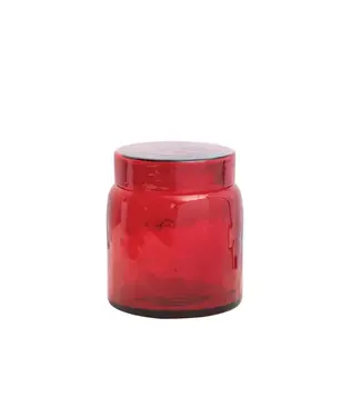 5-3/4"H Glass Jar, Red