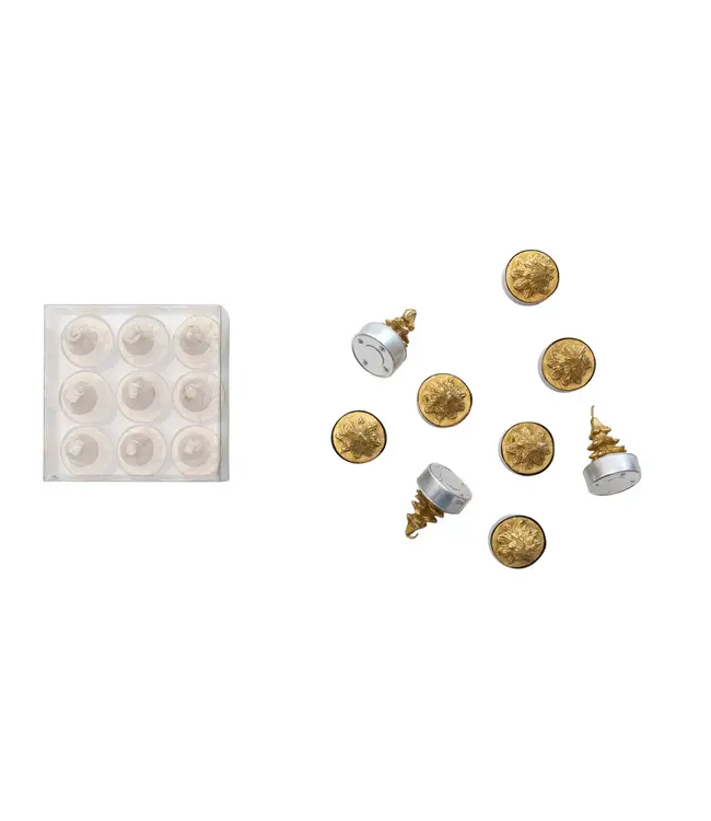 Round Unscented Tree Tealights, Gold Color - Sold as Set